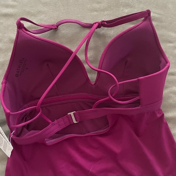 Athleta Prism Back Tankini Top Exotic Fuschia UPF 50+ - Picture 9 of 9